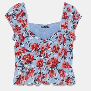 Zara Floral Print Blouse